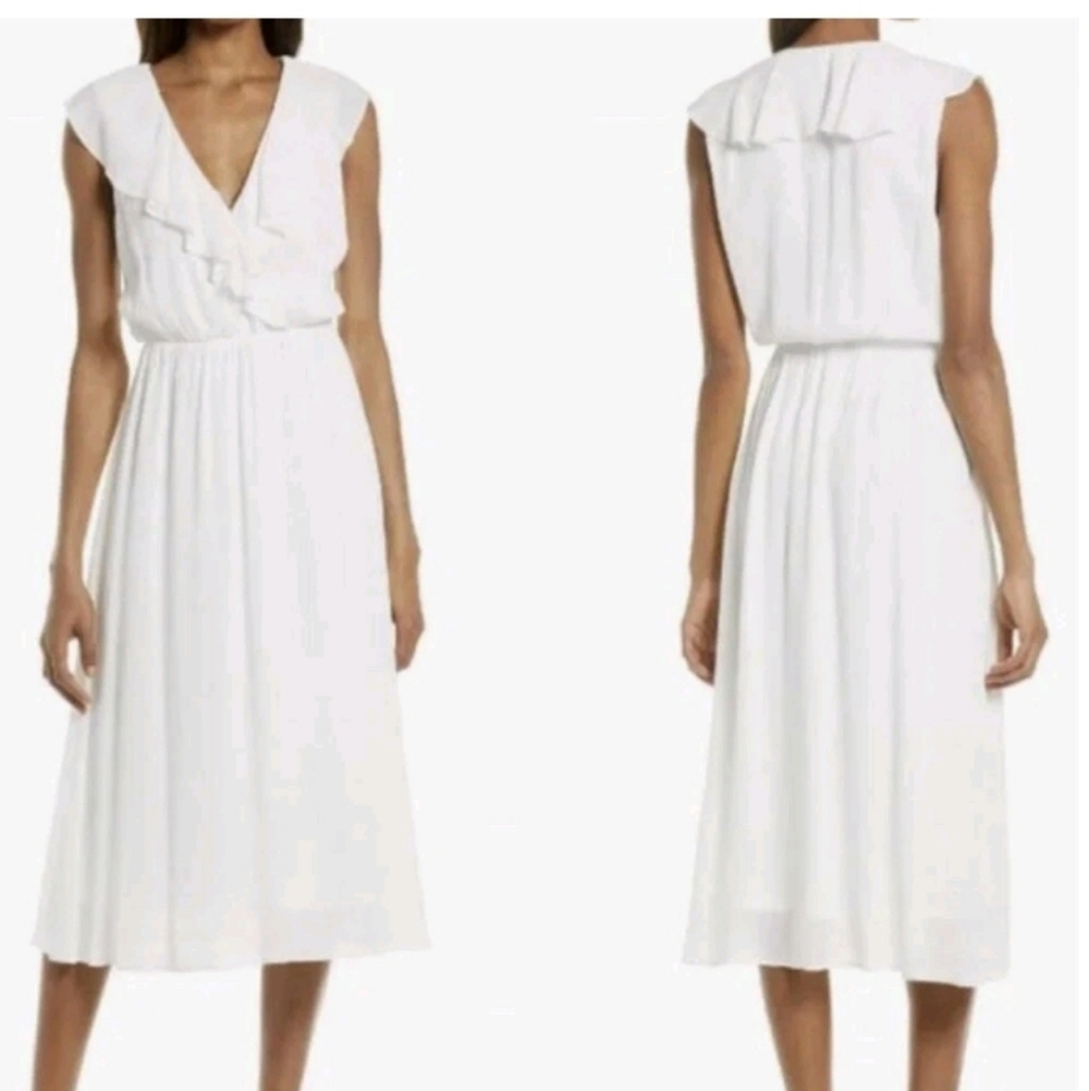 Elegant White Sleeveless Dress